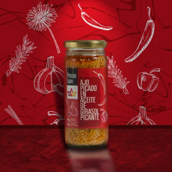 Ajo picado en Aceite de Girasol Picante